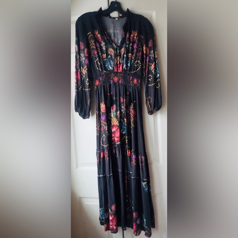 Farm Rio by Anthropology Smocked Floral Dures - Picture 2 of 12
